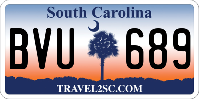 SC license plate BVU689