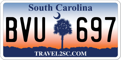 SC license plate BVU697