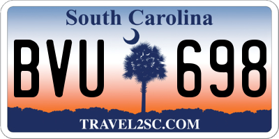 SC license plate BVU698