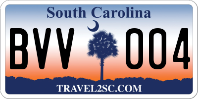 SC license plate BVV004