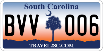 SC license plate BVV006