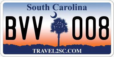 SC license plate BVV008
