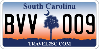 SC license plate BVV009
