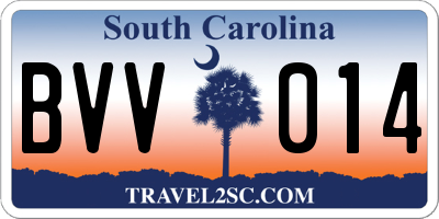 SC license plate BVV014