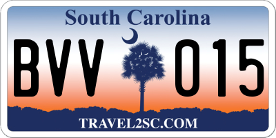 SC license plate BVV015