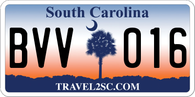 SC license plate BVV016