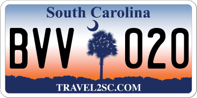 SC license plate BVV020
