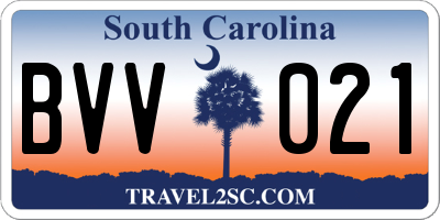 SC license plate BVV021