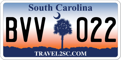 SC license plate BVV022