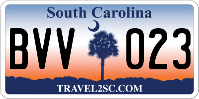SC license plate BVV023