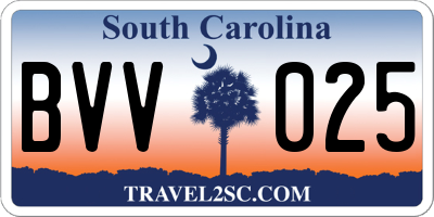 SC license plate BVV025