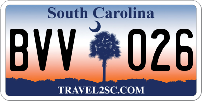 SC license plate BVV026
