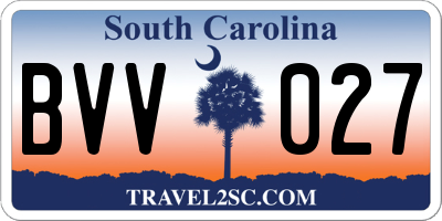 SC license plate BVV027