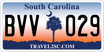 SC license plate BVV029