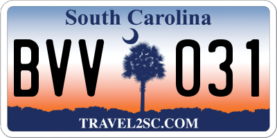 SC license plate BVV031