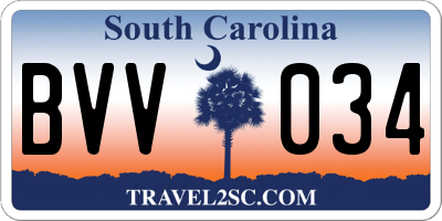 SC license plate BVV034