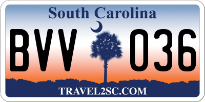 SC license plate BVV036