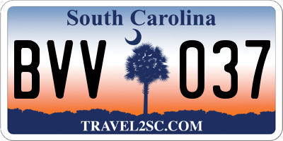SC license plate BVV037