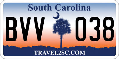 SC license plate BVV038