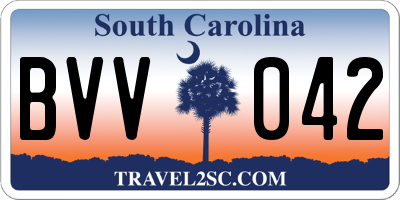 SC license plate BVV042