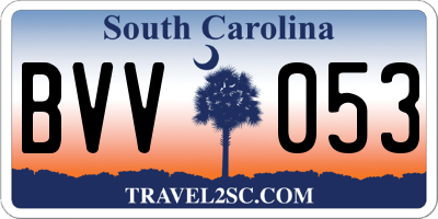 SC license plate BVV053
