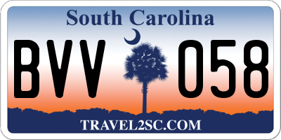 SC license plate BVV058