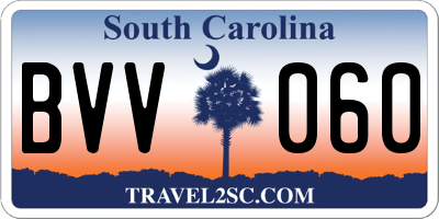 SC license plate BVV060