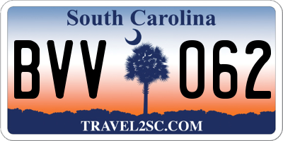 SC license plate BVV062