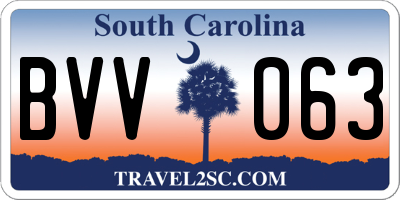 SC license plate BVV063