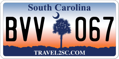 SC license plate BVV067