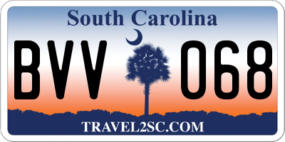 SC license plate BVV068