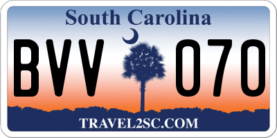 SC license plate BVV070