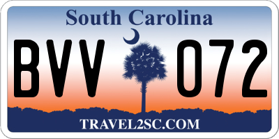 SC license plate BVV072