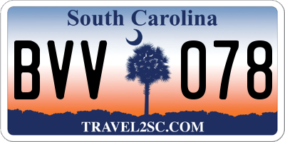 SC license plate BVV078