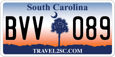 SC license plate BVV089
