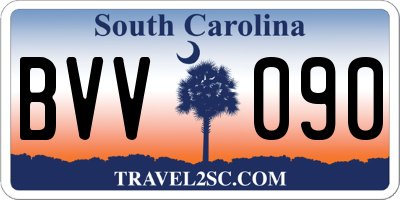SC license plate BVV090