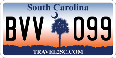 SC license plate BVV099