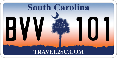 SC license plate BVV101