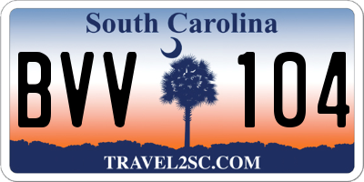 SC license plate BVV104