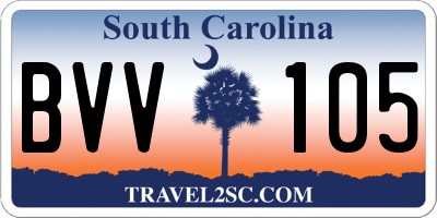 SC license plate BVV105