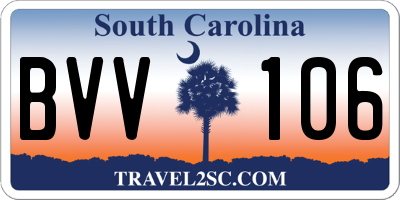 SC license plate BVV106