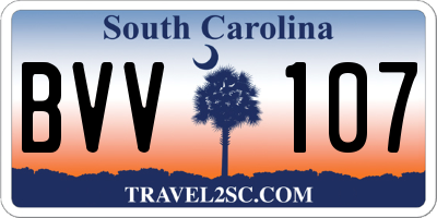 SC license plate BVV107