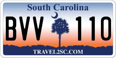 SC license plate BVV110