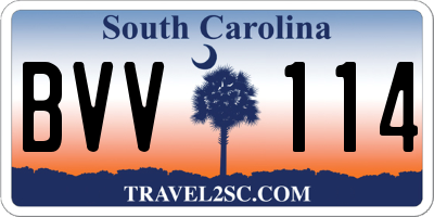 SC license plate BVV114