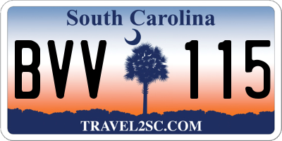 SC license plate BVV115