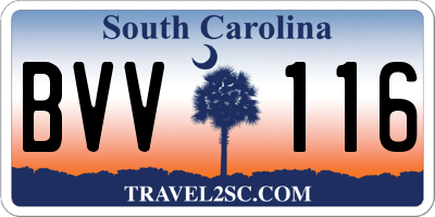 SC license plate BVV116
