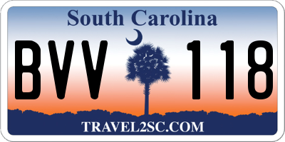 SC license plate BVV118