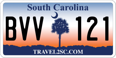 SC license plate BVV121