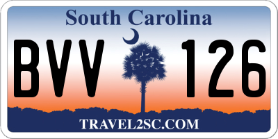 SC license plate BVV126