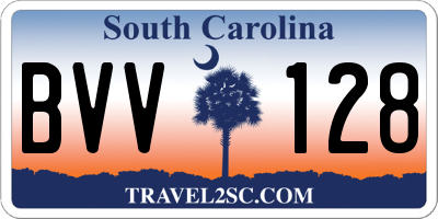 SC license plate BVV128